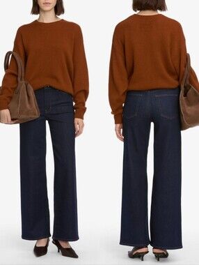 FRAME Le Slim Palazzo High Rise Jean In Rinse Wadh NWT 28.